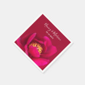 Personalisiert Peony Rose Ruby Red Anniversary Par Serviette (Ecke)
