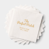 Personalisiert Perfect Match Brautparty Napkins Servietten Mit Folie (Insitu (Gestapelt))