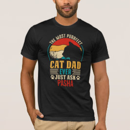 Personalisiert perfekt Katzenvater je Tag T-Shirt