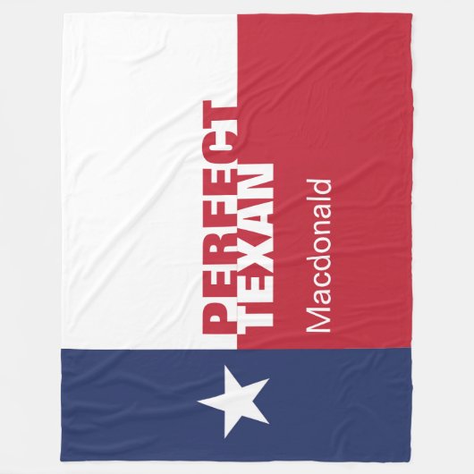 Personalisiert PERFEKT TEXAN Fleecedecke (Vorderseite)