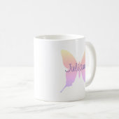 Personalisiert Periwinkle Pastel Rainbow Butterfly Kaffeetasse (VorderseiteRechts)