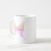 Personalisiert Periwinkle Pastel Rainbow Butterfly Kaffeetasse (Vorderseite Links)