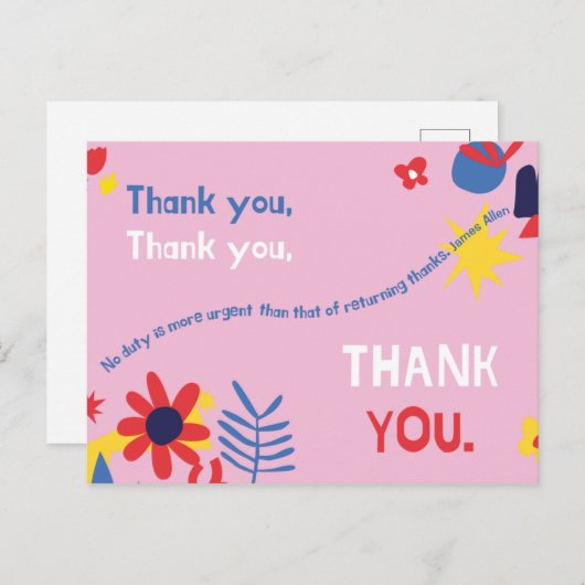 Personalisiert - Persönliches Angebot Vielen Dank Postkarte (Vorne/Hinten)