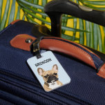 Personalisiert Pet French Bulldog | Französisch Gepäckanhänger<br><div class="desc">Niedliche personalisierte Gepäckmarke für Haustiere mit einem bekannten französischen Bulldog und ihrem Namen. Wenn Sie eine andere Hunderasse oder ein anderes Tier haben möchten,  kontaktieren Sie mich bitte.</div>