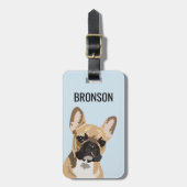 Personalisiert Pet French Bulldog | Französisch Gepäckanhänger (Vorderseite vertikal)