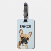 Personalisiert Pet French Bulldog | Französisch Gepäckanhänger (Rückseite vertikal)
