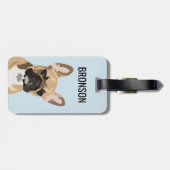 Personalisiert Pet French Bulldog | Französisch Gepäckanhänger (Rückseite horizontal)