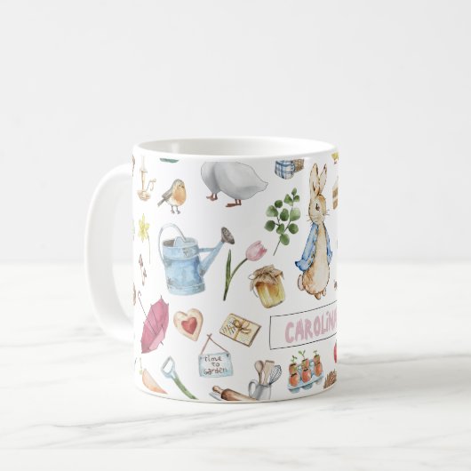 Personalisiert Peter der Kaninchen Kaffeetasse (Vorderseite Links)