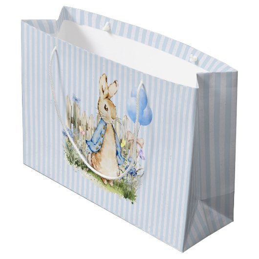 Personalisiert Peter Rabbit Baby Boy Große Geschenktüte (Rückseite Schrägansicht)