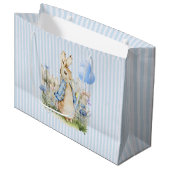 Personalisiert Peter Rabbit Baby Boy Große Geschenktüte (Vorderseite Schrägansicht)