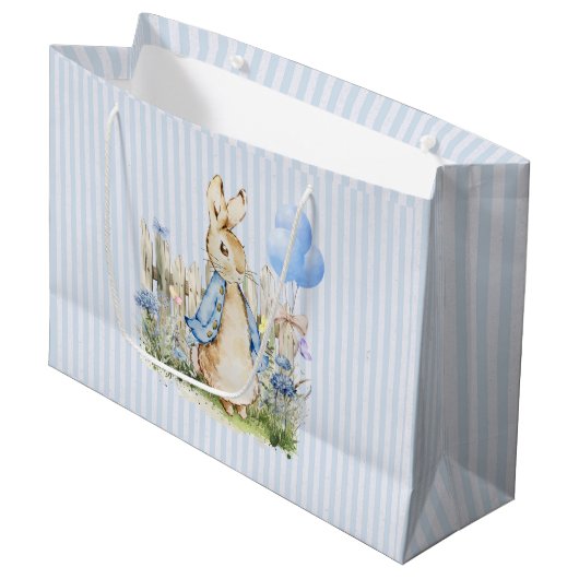 Personalisiert Peter Rabbit Baby Boy Große Geschenktüte (Vorderseite Schrägansicht)