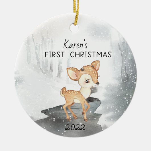 Personalisiert Peter Rabbit mein erster Weihnachts Keramik Ornament (Vorne)