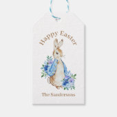 Personalisiert Peter Rabbit Wasserfarbenfroher Ost Geschenkanhänger (Vorderseite)