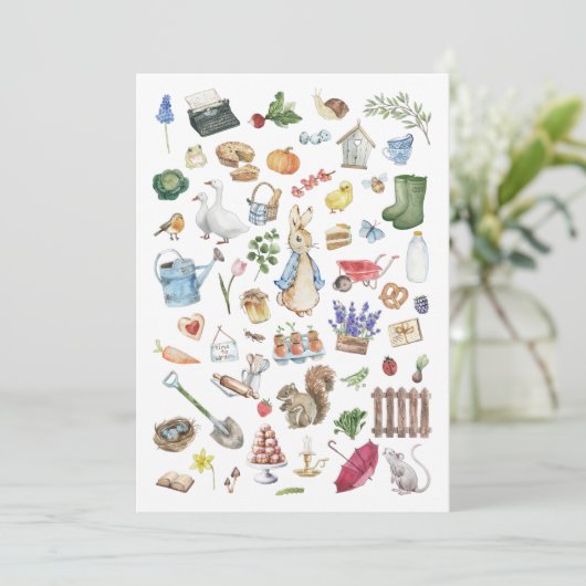 Personalisiert Peter the Rabbit Einladungskarte Einladung (Stehend Vorderseite)