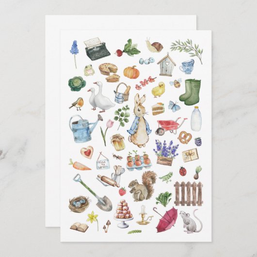 Personalisiert Peter the Rabbit Einladungskarte Einladung (Vorne/Hinten)