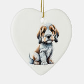 Personalisiert Petit Basset Griffon Vendéen Puppy Keramik Ornament (Rechts)