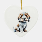 Personalisiert Petit Basset Griffon Vendéen Puppy Keramik Ornament (Vorne)