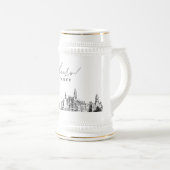 Personalisiert Philadelphia Gift Skyline Beer Stei Bierglas (VorderseiteRechts)