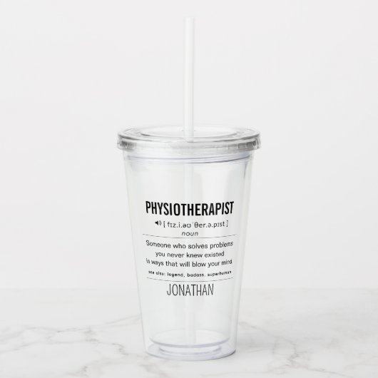 Personalisiert Physiotherapeut Funny Acryltrinkbecher (Vorderseite)