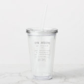 Personalisiert Physiotherapeut Funny Acryltrinkbecher (Rückseite)