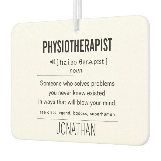 Personalisiert Physiotherapeut Funny Autolufterfrischer (Links)