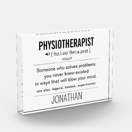 Personalisiert Physiotherapeut Funny Fotoblock (Links)