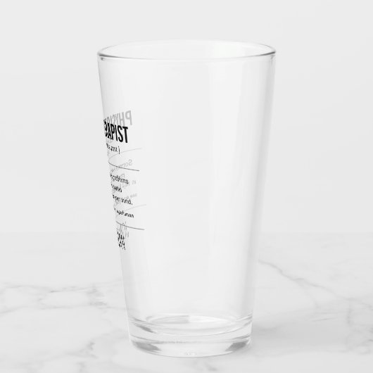 Personalisiert Physiotherapeut Funny Glas (Links)