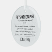 Personalisiert Physiotherapeut Funny Ornament Aus Glas (Vorderseite links)