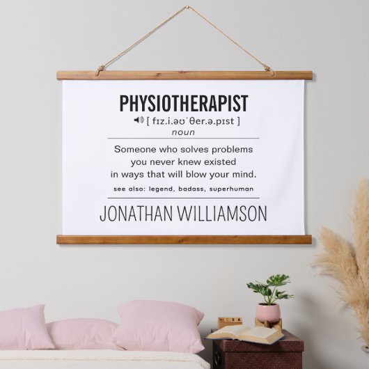 Personalisiert Physiotherapeut Funny Wandteppich Mit Holzrahmen (Schlafzimmer)