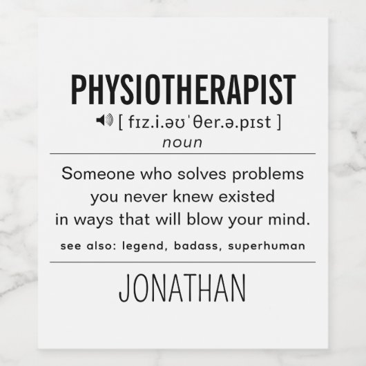 Personalisiert Physiotherapeut Funny Weinetikett (Einzelnes Label)