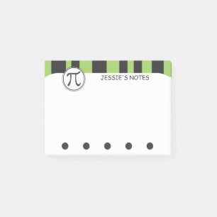 Personalisiert Pi Symbol Math Themed GREEN Post-it Klebezettel