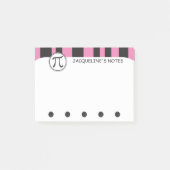 Personalisiert Pi Symbol Math Themed PINK Post-it Klebezettel (Vorderseite)