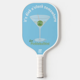 Personalisiert Pickle Martini Dink O'Clock - Blau Pickleball Schläger