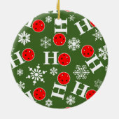 Personalisiert Pickleball Christmas Ho Ho Ho Ho Keramik Ornament (Hinten)