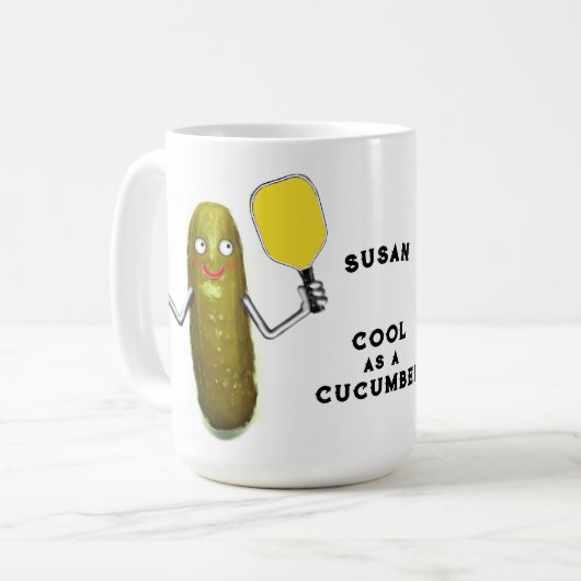 Personalisiert Pickleball Kaffeetasse (Vorderseite Links)