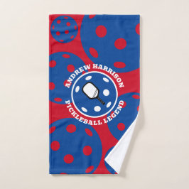 Personalisiert Pickleball Legend Name Red Blue Handtuch