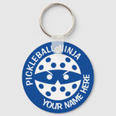 Personalisiert Pickleball Ninja 2 blau Schlüsselanhänger (Vorderseite)