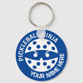 Personalisiert Pickleball Ninja 2 blau Schlüsselanhänger