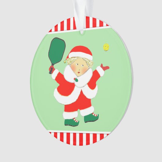 Personalisiert Pickleball Ornament (Vorderseite)