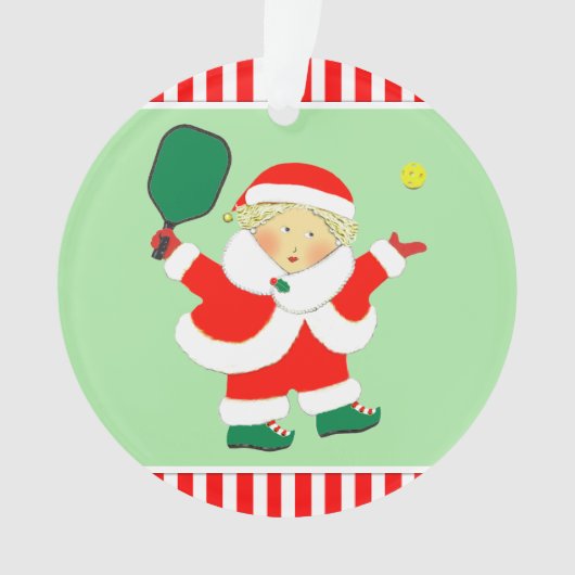 Personalisiert Pickleball Ornament (Vorderseite)