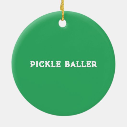 Personalisiert Pickleball Pickle Baller Keramik Ornament (Hinten)