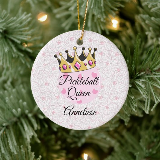 Personalisiert Pickleball Queen Gift Christmas Keramik Ornament (Baum)