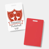 Personalisiert Pickleball Red VIP Ausweis (Vorder- & Rückseite)