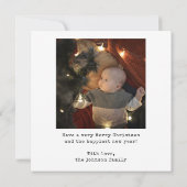 Personalisiert Picture Baby's First Christmas Feiertagskarte (Rückseite)