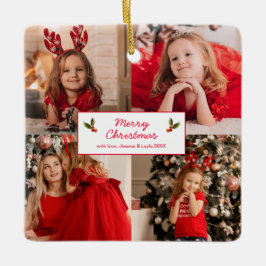 Personalisiert Picture Collage Foto Weihnachten Keramikornament