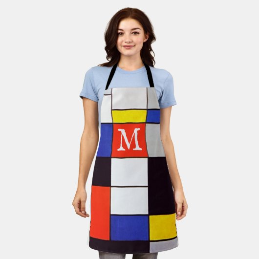 Personalisiert Piet Mondrian Schürze (Getragen)
