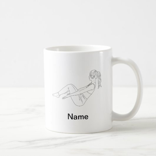 Personalisiert Pilates Keramik Tasse (Rechts)