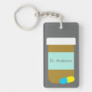 Personalisiert Pillenflasche Apotheker Schlüsselanhänger