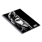 Personalisiert, Pilot-Gesicht, Comic, Schwarz und Notizblock (Rechte Seite)