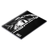 Personalisiert, Pilot-Gesicht, Comic, Schwarz und Notizblock (Linke Seite)